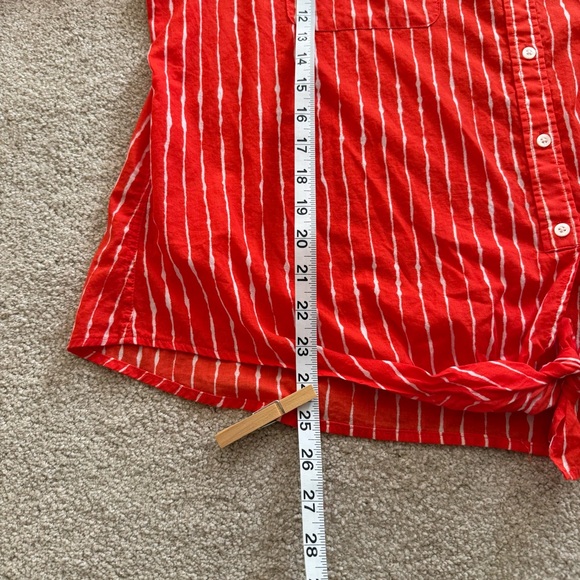 ⬇️LAUREN Ralph Lauren Women’s Long Sleeve Blouse XXL Scarlet Sun & White Stripes - Picture 11 of 13